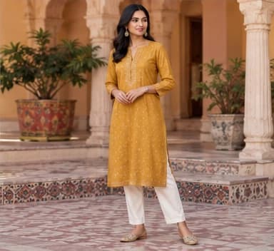 Mustard kurta