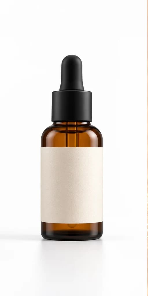 Original amber skincare bottle on a white background