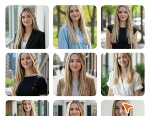 A grid shows a woman in blazers at the office for Aragon's Professional Photos style package.