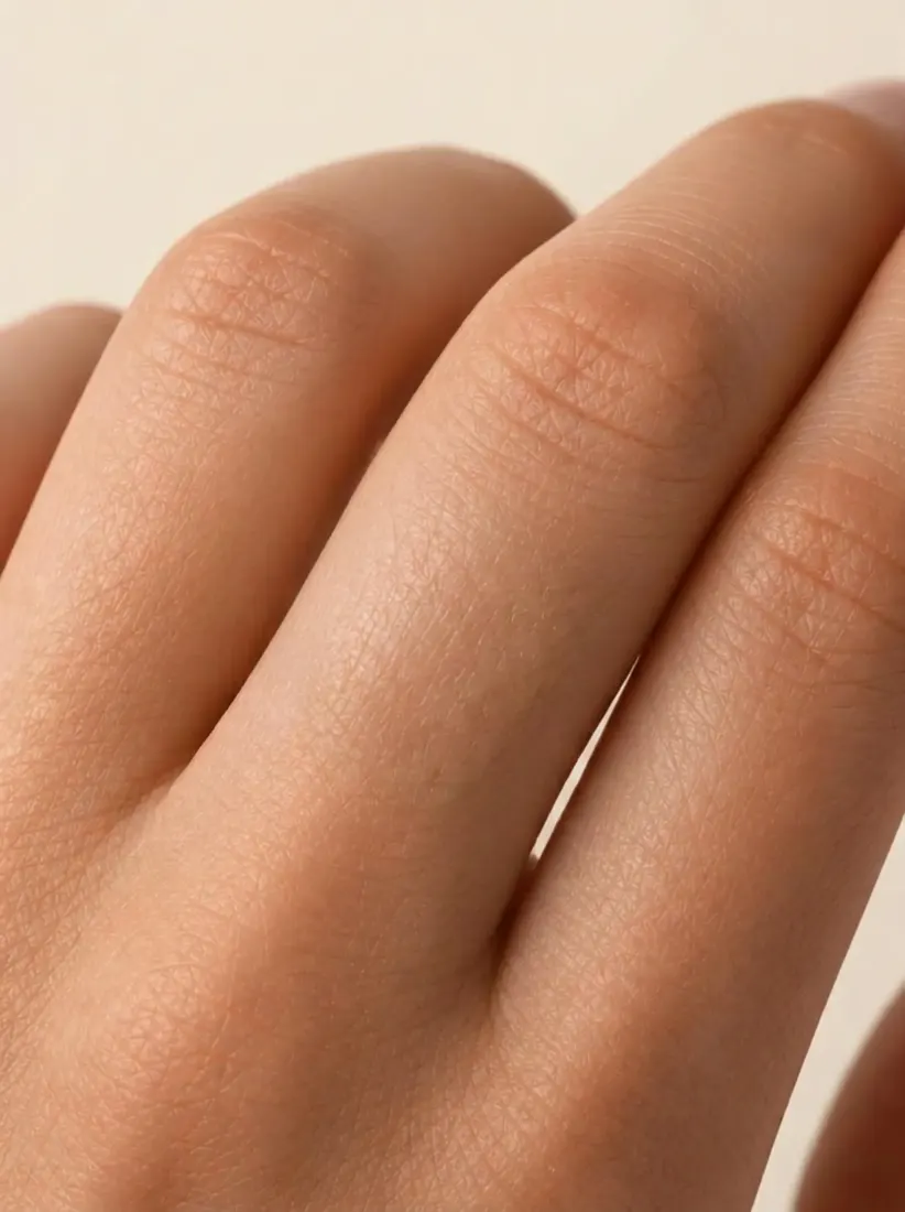 A close-up of a bare hand, before the Ring Generator adds jewelry.