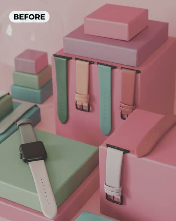 A poster for the Color Fixer tool showing a close-up of a watch used to preview color correction.