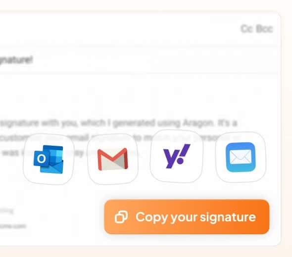 A video poster for the Email Signature tool, previewing a fifth example of a headshot in an email signature.