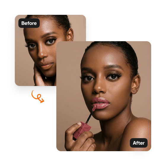 A sample result from the AI Product Holder tool, previewing an edited photo.
