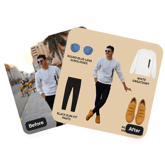 A third sample result from the AI Wardrobe Label tool, previewing one more edit.