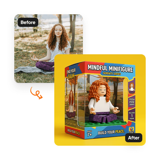 A sample result from the Block Toy Generator, previewing a created look.