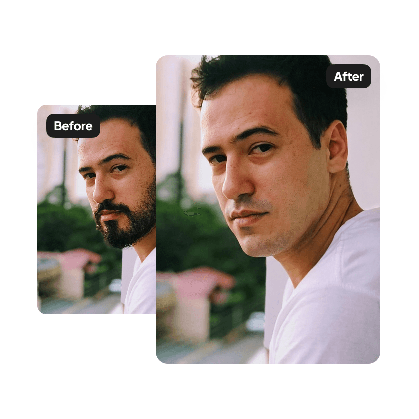 A second sample result from the Facial Hair Editor, showing another edit.