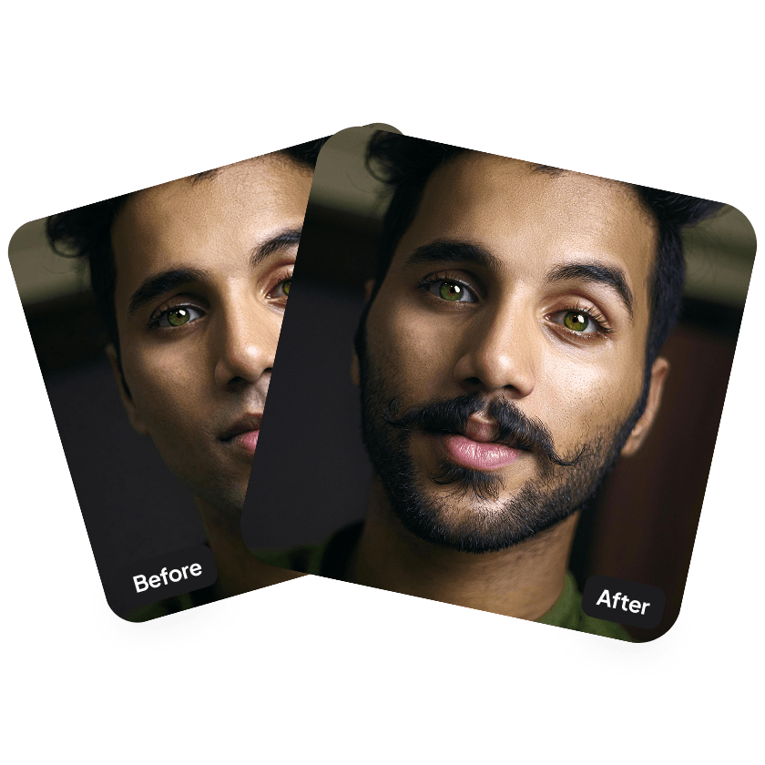 A third sample result from the Facial Hair Editor, previewing one more edit.