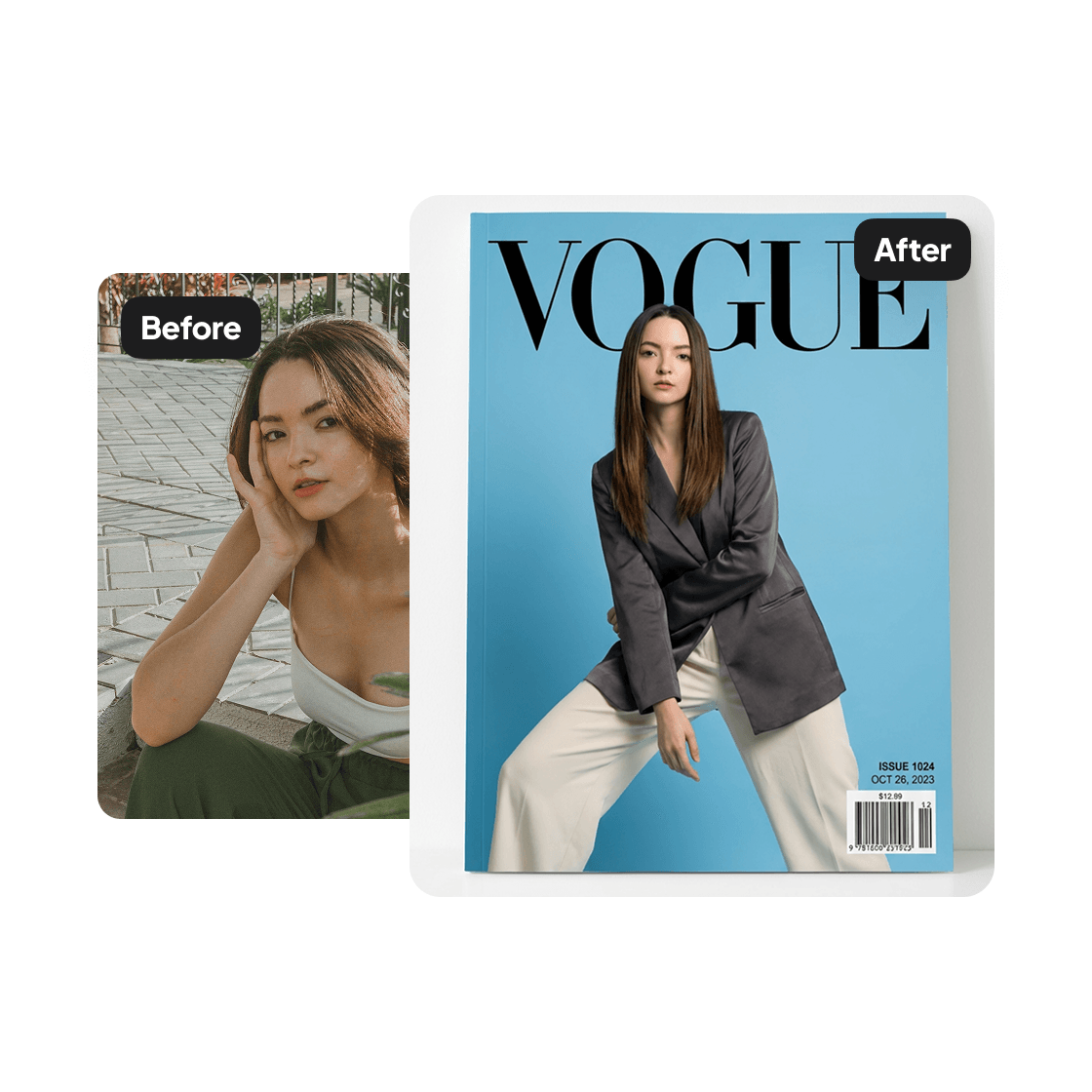 A third sample result from the Magazine Cover Generator, previewing one more edit.