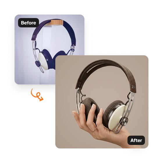 A sample result from the Product Photo Generator, previewing a created look.