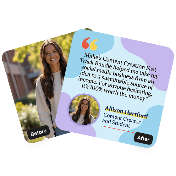 A third sample result from the Testimonial Card Generator, previewing one more edit.
